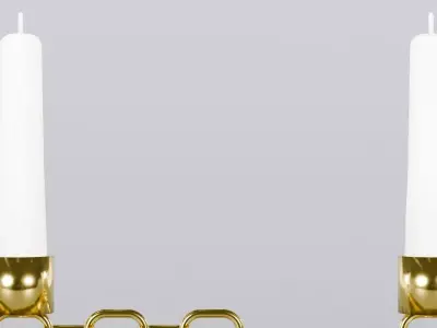 Alphabet Beer Chain Gold Candleholder 3D Model True 4K PBR Rendr Low-poly 3D model