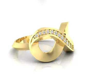 Ring M45 The luxury female ring with gems wedding 3D print model