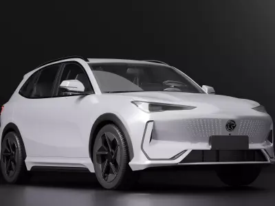 Proton eMas 7 EV 2025 and Interior Low-poly 3D model