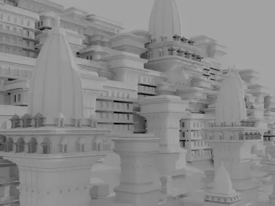 Temple Model Scene 3D model