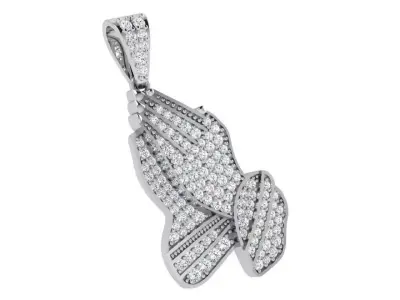 Pray French Pave Pendant 3995 3D print model
