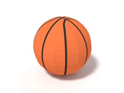 Low Poly Cartoon Basketball Ball Free low-poly 3D model