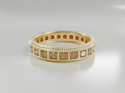Gemstone Ring - 3D print ready Free 3D print model