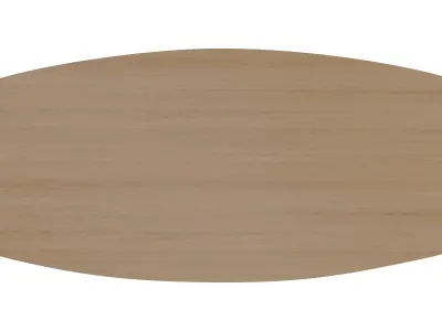 White Oak Oval Coffee Table Low-poly 3D model