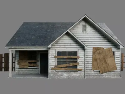 Abandoned Residential House v1 Low-poly 3D model