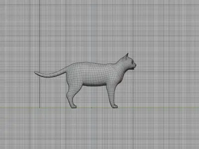 Khao Manee White Cat Low-poly 3D model