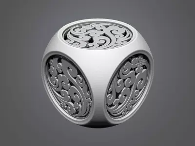 Dice decoration design modeling xiangyun hollow lantern 3D print model