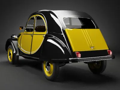 CITROEN 2CV yellow 3D model