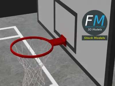 Outdoor basketball court 3D model