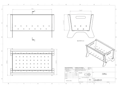 GA320 and GA420 Portaible Grills - Digital Files 3D model