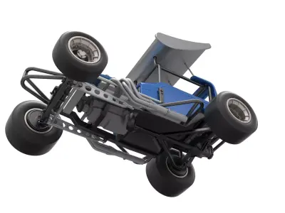 Vintage Winged Supermodified stock car Version 2 Scale 1 to 25 3D print model