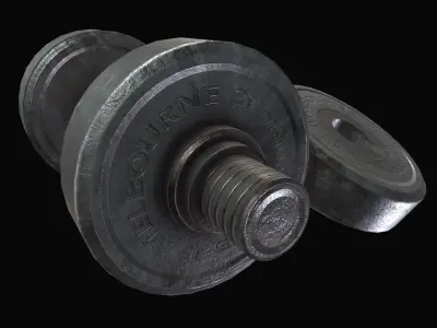 Metal Dumbbell Low-poly 3D model