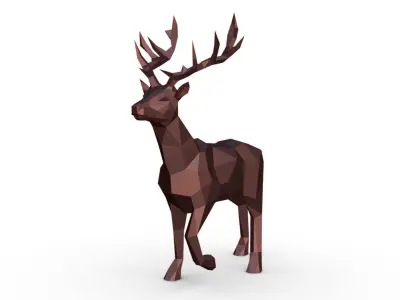 deer low poly 3D print model purchase