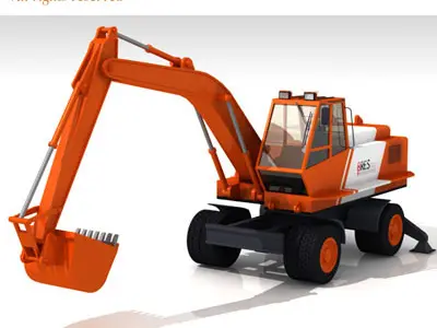 Bres500 Excavators collection 3D model