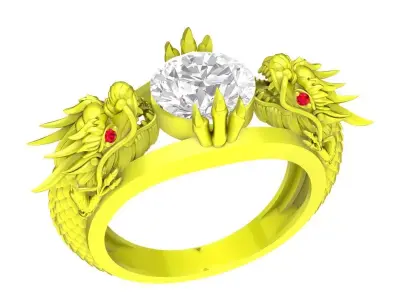 A4771 Luxury Diamond Chinese Dragon Men Ring 3D Model 3D print model