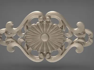 Floral Wood Carving for Furniture - 5 3D model
