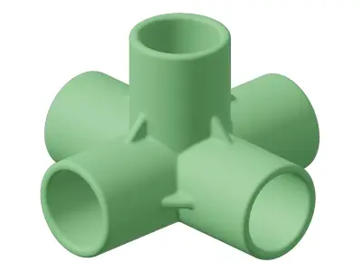 Plastic Five Way Fitting 3D model