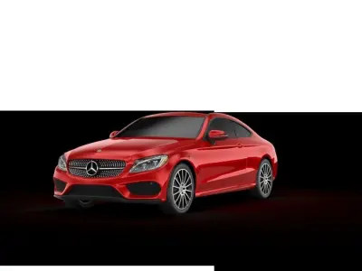 Mercedes Benz C Class Coupe 2019 Low-poly 3D model