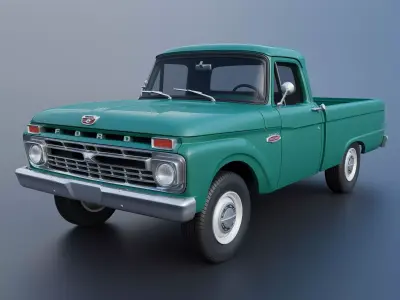 Pickup Truck F100 Short Bed 1966 3D print model