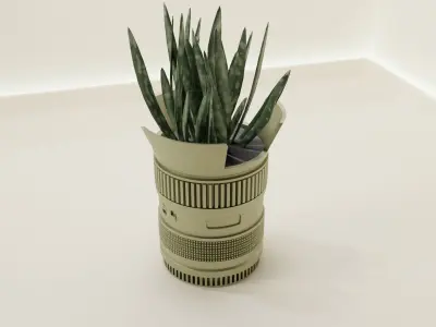 camera lens plant pot 56 3D print model