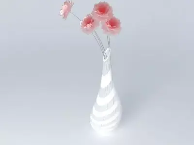 vase with flowers decoration Free 3D model