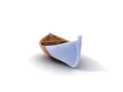 Wooden Rowboat Model Pack with Detailed Textures Low-poly 3D model