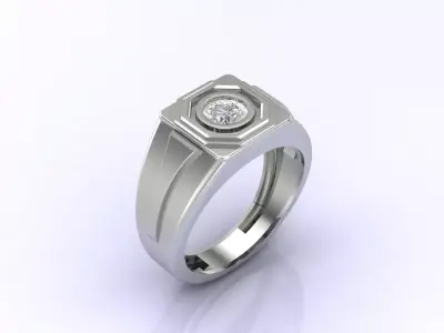 Print Ready STL 3DM  Gents Rings Diamond Men Ring  3D print model 221