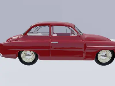 Skoda 440 Spartak 1955 Low-poly 3D model