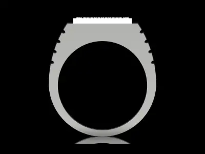 White Gold stl 3dm Ring with Sapphires and Diamonds mr0272 3D print model