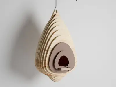 parametric design birdhouse bird nest svg template dxf files 3D model