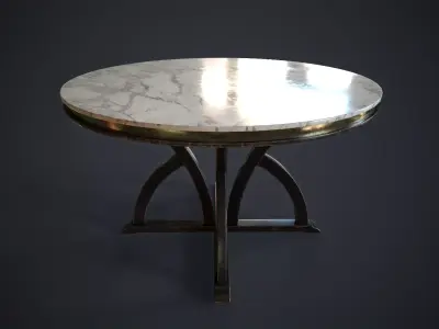 Luxury round table Low-poly 3D model
