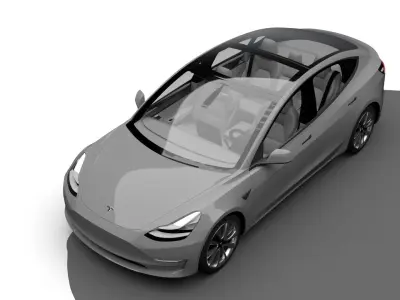 TESLA MODEL 3 Low-poly 3D model