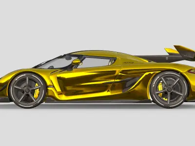 Koenigsegg Jesko Gold Edition 3D model