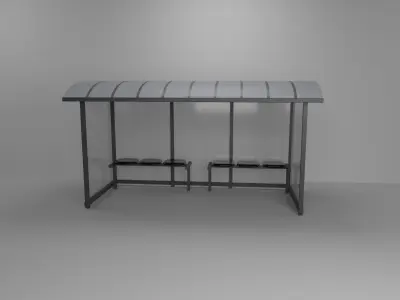 bus stop Low-poly 3D model