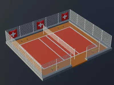 Volleyball Stadium - Switzerland Low-poly 3D model