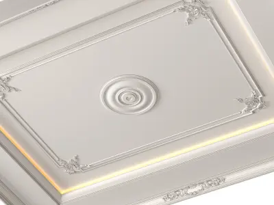 Ceiling  classic coffered illuminated Modern Art Deco style 3D model