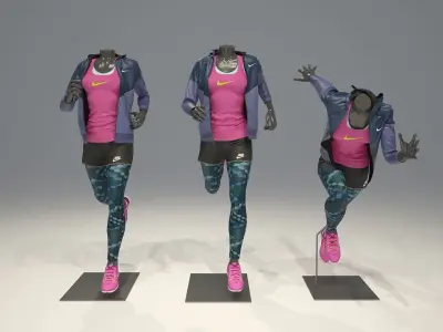 Woman mannequin Nike pack 4 3D model