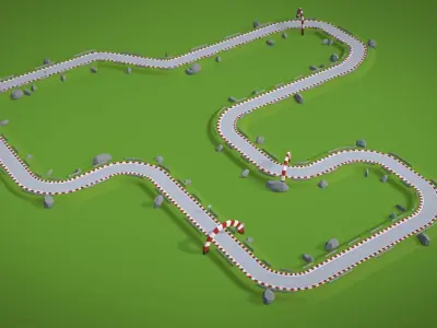 Racing Track Generator Low-poly 3D model