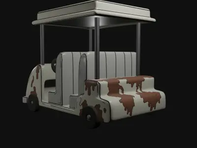 Golf Car Low-poly 3D model