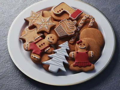 Christmas cookies Low-poly 3D model