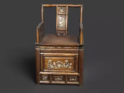 Chinese ancient chair   Low-poly 3D model purchase