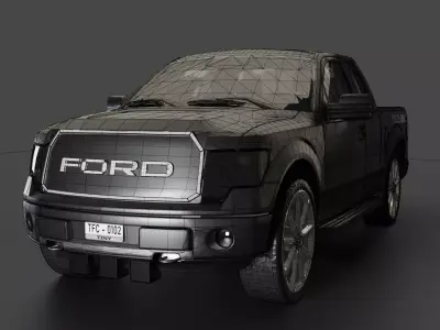 High-Poly Tactical Pickup Truck - Police Edition Game Ready Low-poly 3D model