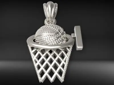 Basketball Net Necklace Pendant Charm Sport Jewelry 3D print model