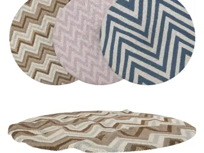 Round Rug Set 184 3D model