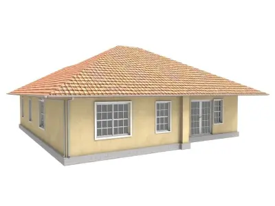 Mediterranean Style House Low-poly 3D model