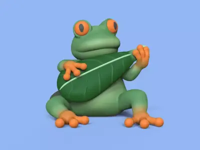 Musician Frog 3D print model