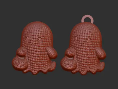 hallowen ghost with pumpkin basket  3D print model