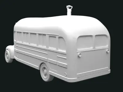 Magic Bus with separated wheels and bumper STL for 3D print 3D print model