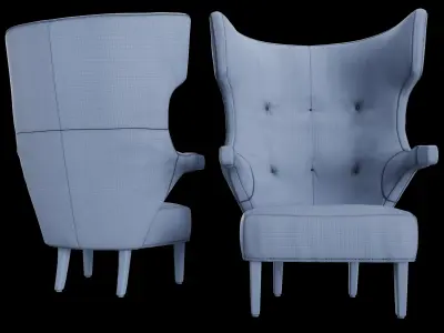 Wingback Armchair - Premium 3D Model for ArchViz 3D model