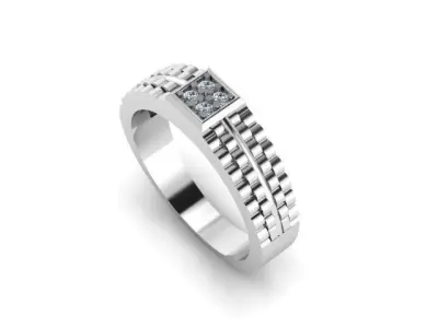 men wedding ring for daimonds 3D print model